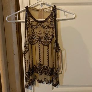 Vintage Y2K sheer beaded top